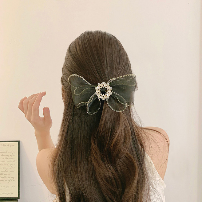 스타일플래닛 큐빅 리본 자동 헤어핀