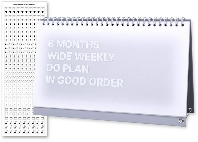 워너디스 DO 위클리 6개월 탁상 데스크 스터디 플래너 + 스티커 세트, 그레이, 1세트 - 쿠팡