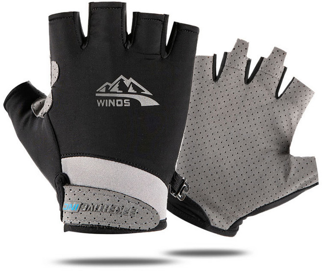 팅올 프리미엄 낚시 반장갑, 블랙, 1개