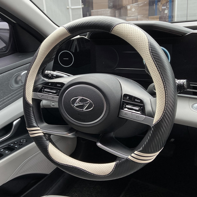 카템 마이냥 사계절 자동차 핸들커버, 클리어 화이트