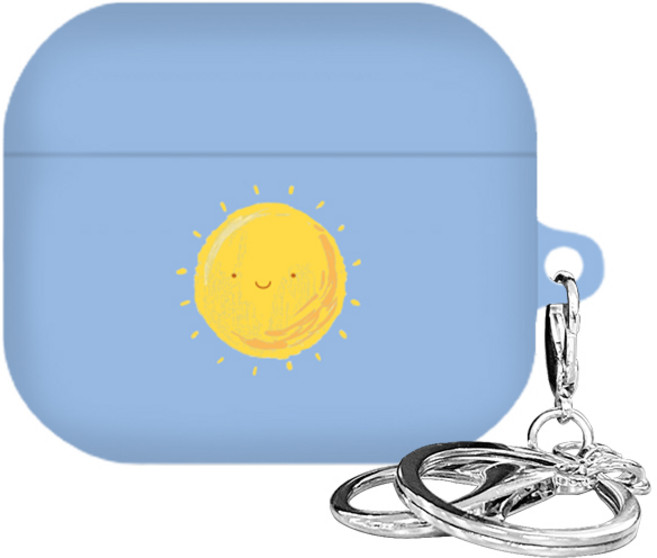 까미또 파스텔동화 에어팟 3세대 케이스 + 키링 세트, 블루 해, 1개