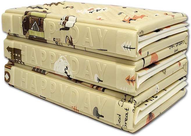 Happyday 3折倫敦風露營墊, 米色