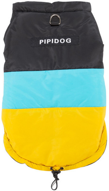 파스텔펫 반려동물 트리플 컬러 코튼패딩, 옐로우블루, 1개