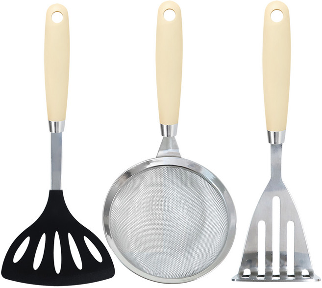 제니얼 모노 E타입 나이론뒤지개 + 건지개 소 + 감자으깨기 대 세트, 아이보리, 1세트