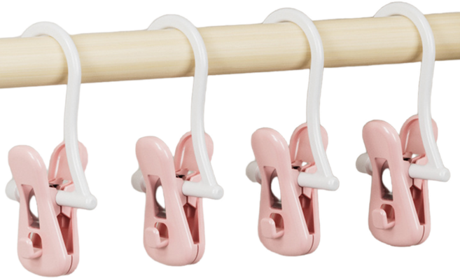 해피굿즈 다용도 강력고정 빨래집게, 핑크, 4개