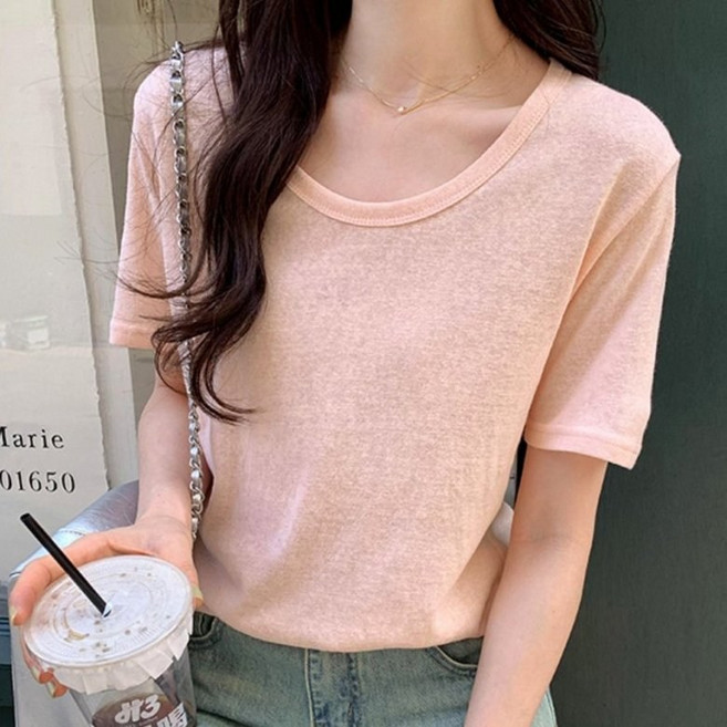 아이엠몽 여성용 티오리 베이직 기본 반팔 티셔츠