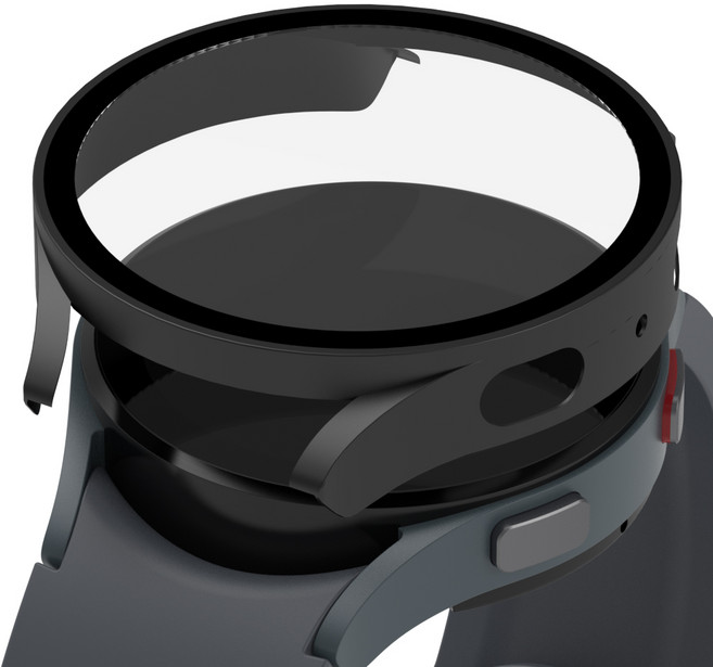 로랜텍 스마트워치 케이스 풀커버 액정보호 강화유리필름 세트, 블랙, 1세트