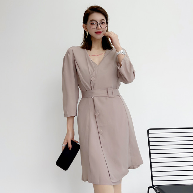 더시럽 여성용 루시 자켓 디자인 미니 원피스