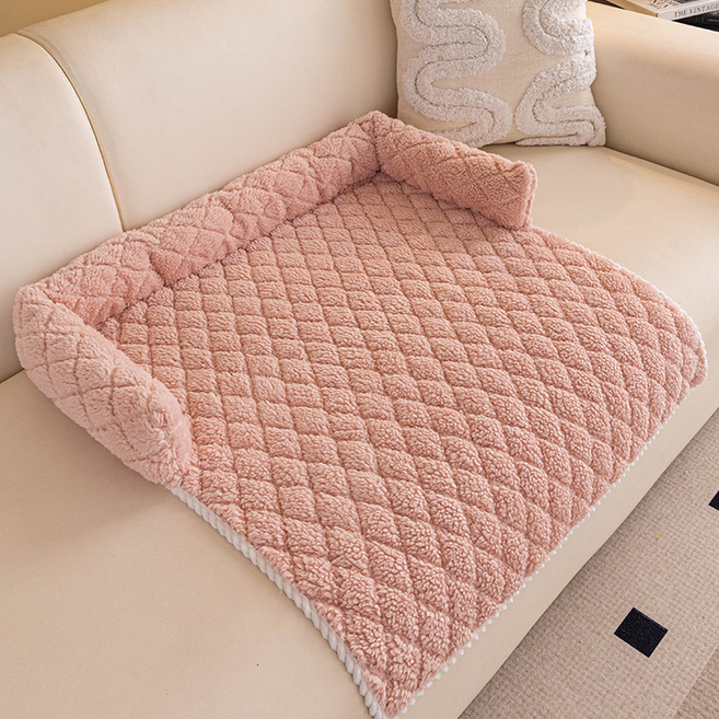 테이아 반려동물 소파 거실 플러시 수면매트, 핑크, 1개