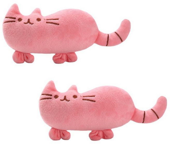 둥둥펫 고양이 캣닢 애착 인형, 핑크, 2개