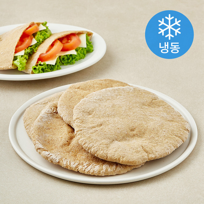 브로드카세 저당 호밀통밀 포켓 브레드 1 (냉동), 90g, 1개, 4개입