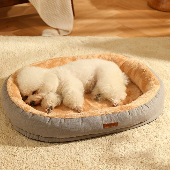 KimPets Pastel Pet 寵物深層睡眠橢圓形坐墊, 1個, 灰色