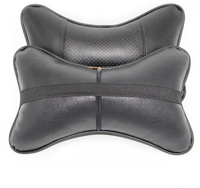 스프렉스 차량용 양면 가죽 미니 목쿠션 CS-3005 2p, 블랙, 2개