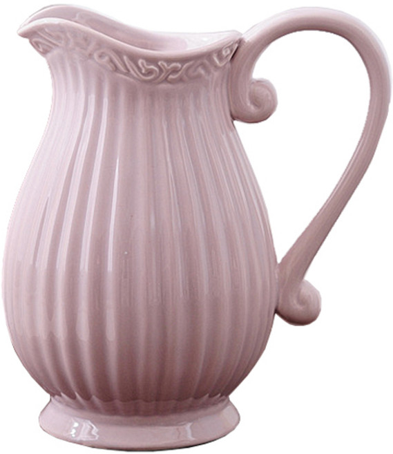 리버그린 세라믹 라인 손잡이 화병, 핑크