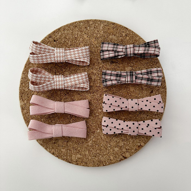 비솔 여아용 리본 집게핀 4종 x 2p 세트