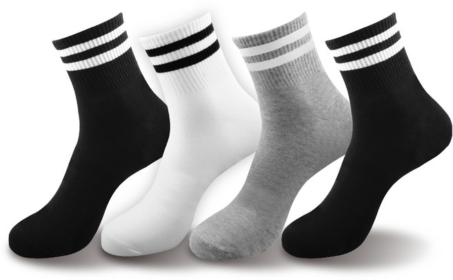 크로커다일 남성용 밴딩 투링글 중목양말 4족 세트 CD289&CD290