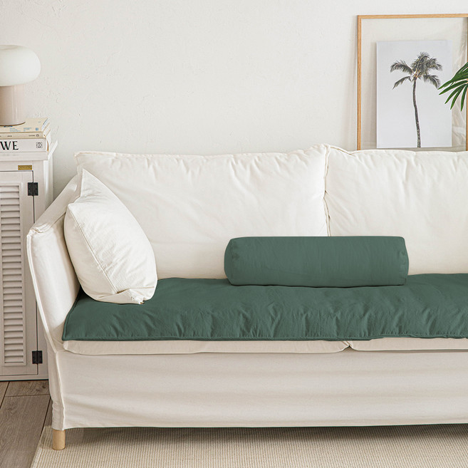 엘레나하임 에브리데이 원통 쿠션커버 + 솜 세트, 청록