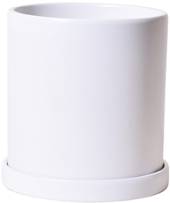반무광 도자기 화분 원형, 화이트, 1개