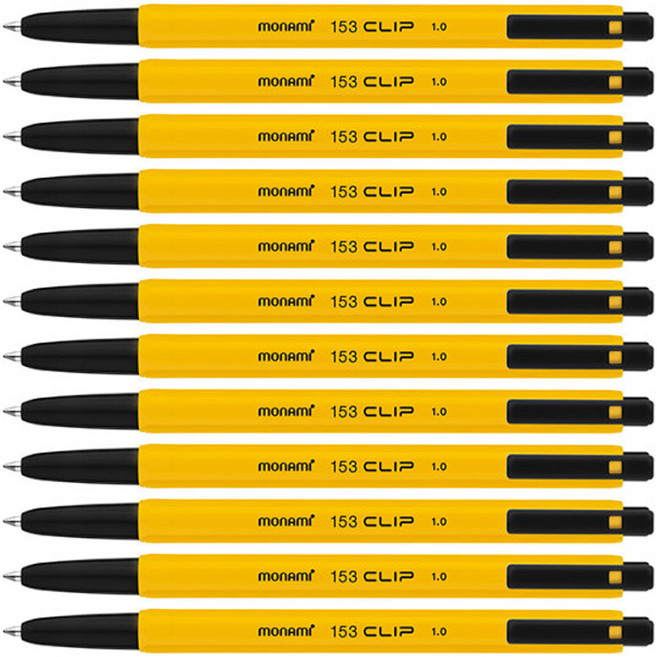 monAmi 153 夾式原子筆 1.0mm, 黑色, 12支