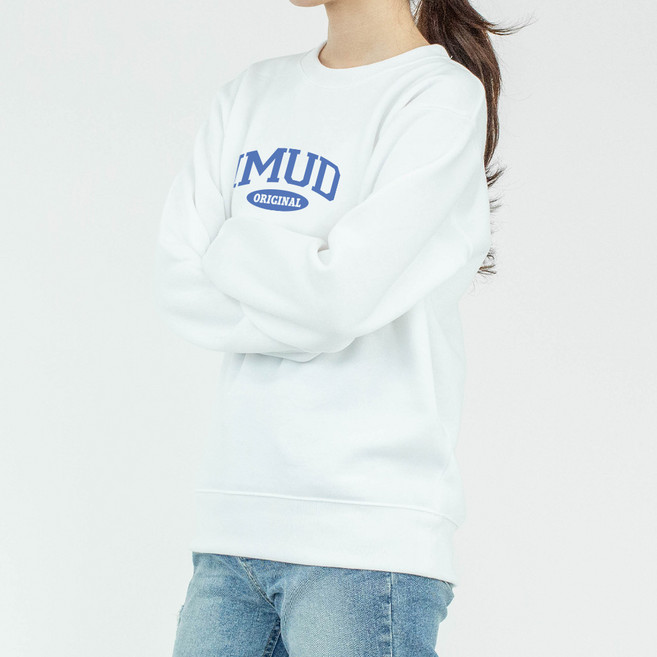 험블스튜디오 여성용 기본핏 레터링 라운드넥 맨투맨 IMUD_04