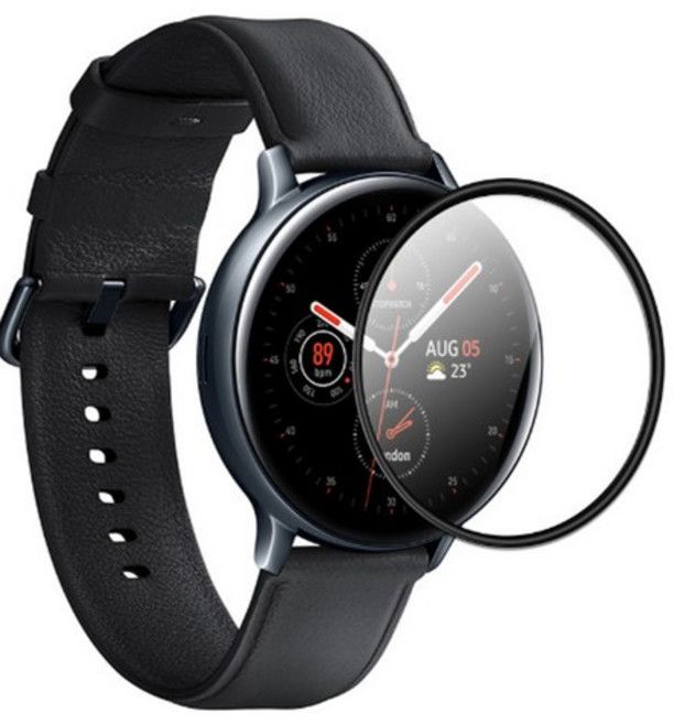 루아러블 갤럭시워치 3D 강화유리 보호필름, 블랙