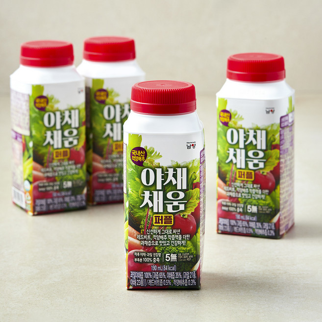 남양유업 야채채움 퍼플 주스, 190ml, 4개