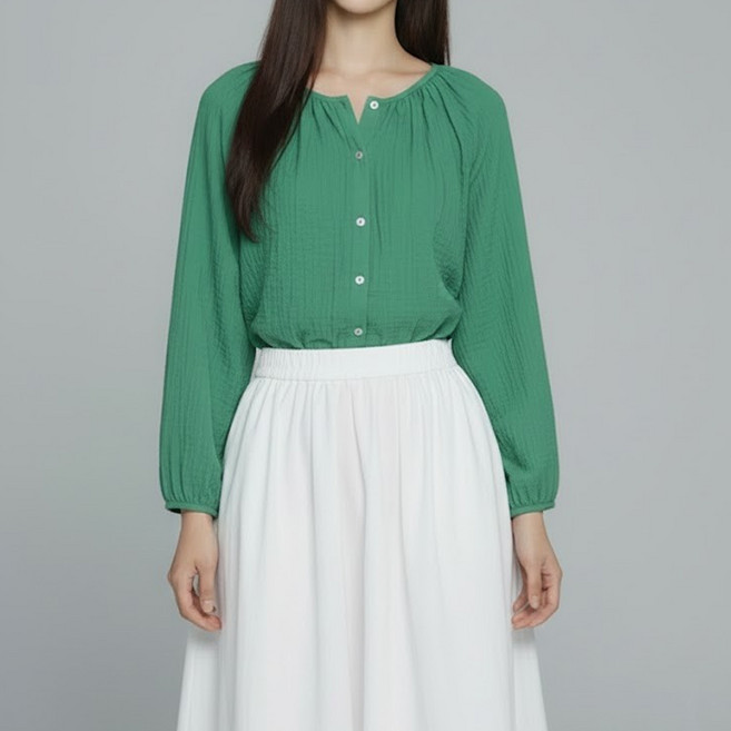 페이퍼먼츠 여성용 리벨로 셔링 루즈 블라우스 14349