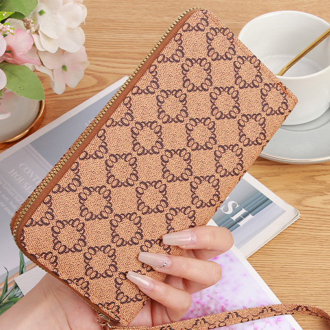 멍글프렌즈 여성 써클 패턴 지퍼 스트랩 장지갑 MH199