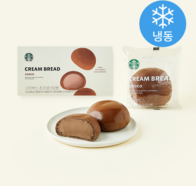 스타벅스 초코 생크림빵 (냉동), 105g, 3개입, 1개