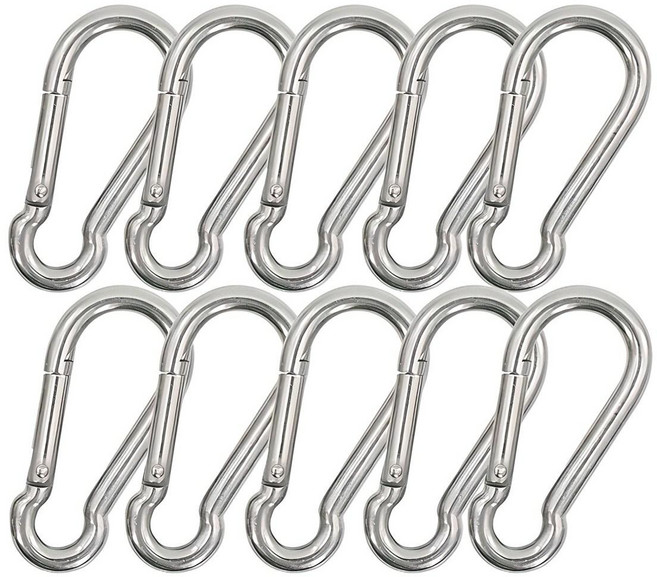 i-cores 鋼製合金登山扣 10入, 10個, 銀色