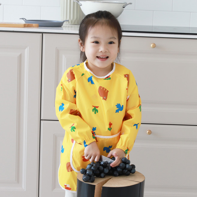 베베슈에뜨 아동용 패턴 긴팔 미술가운