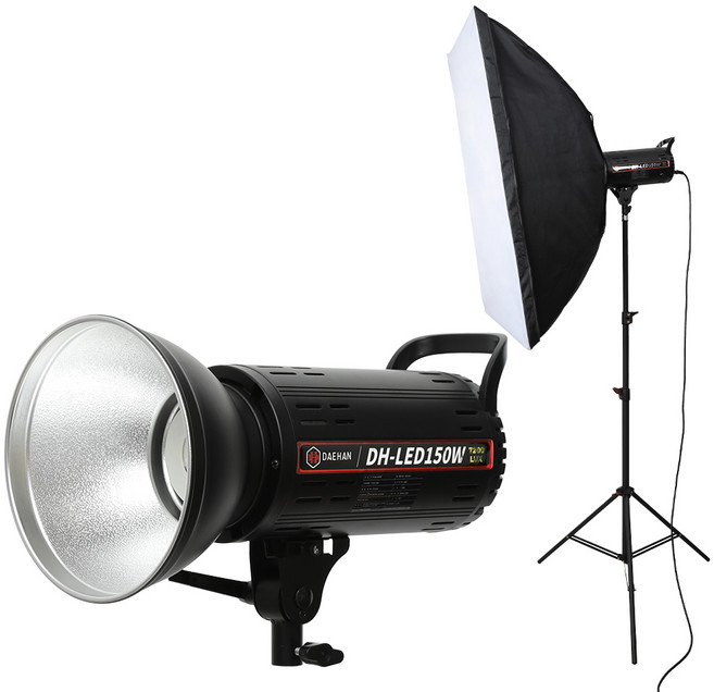 대한 지속광 인물 제품 의류 사진 방송 촬영 조명 썬빔라이트 + 높이 조절 삼각대 + 접이식 소프트박스 세트, 1세트, KIT-SUN05