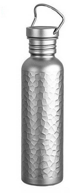 TEMPEST 純鈦運動水壺 錘紋磨砂款, 鈦原色, 1個, 820ml