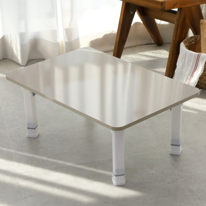 스토리퍼니쳐 국내생산 E0 LPM 4단높이조절 유광 밀러 접이식 테이블 720, 브라운