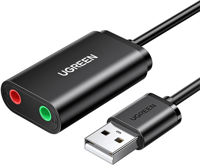 유그린 USB 사운드카드 어댑터 외장형, US205, 1개