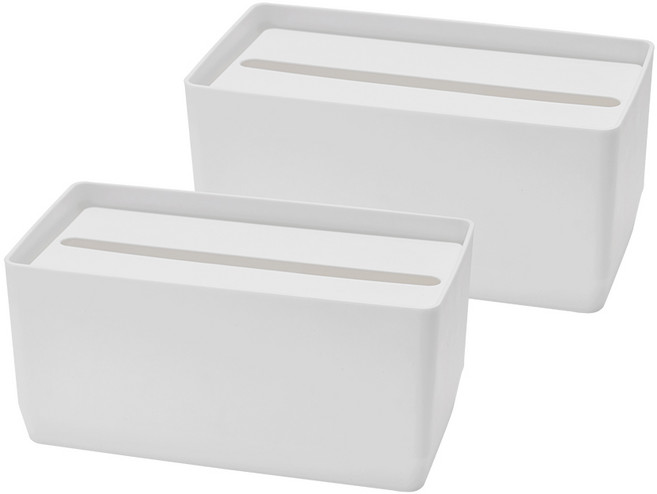 이지쏙 자동 조절 티슈케이스, white, 2개