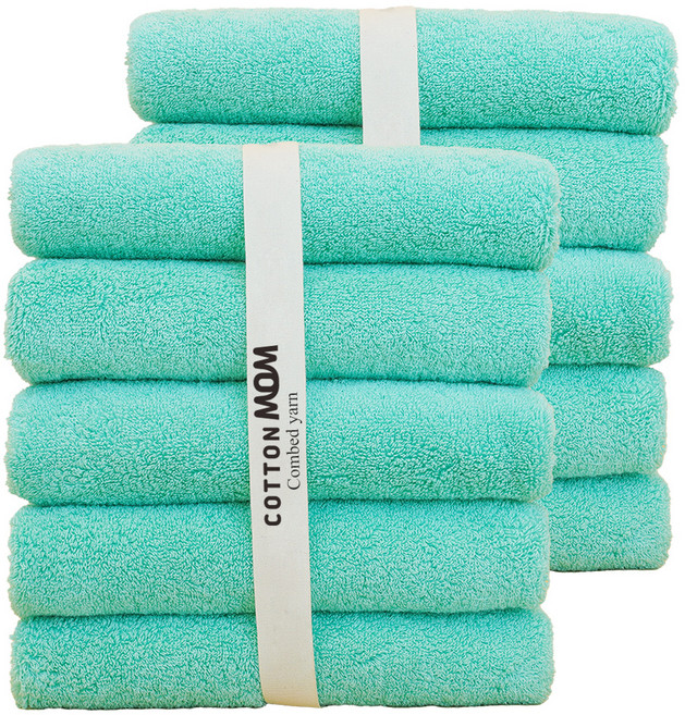코튼맘 호텔수건 타올 180g 30수 코마사, 아쿠아마린, 10개