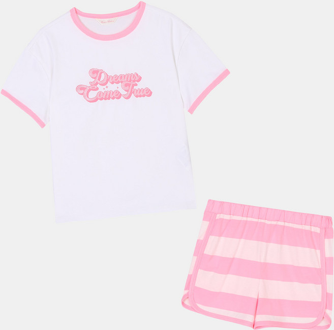 로엠걸즈 여아용 다이마루 반팔 세트 RGSM2252C