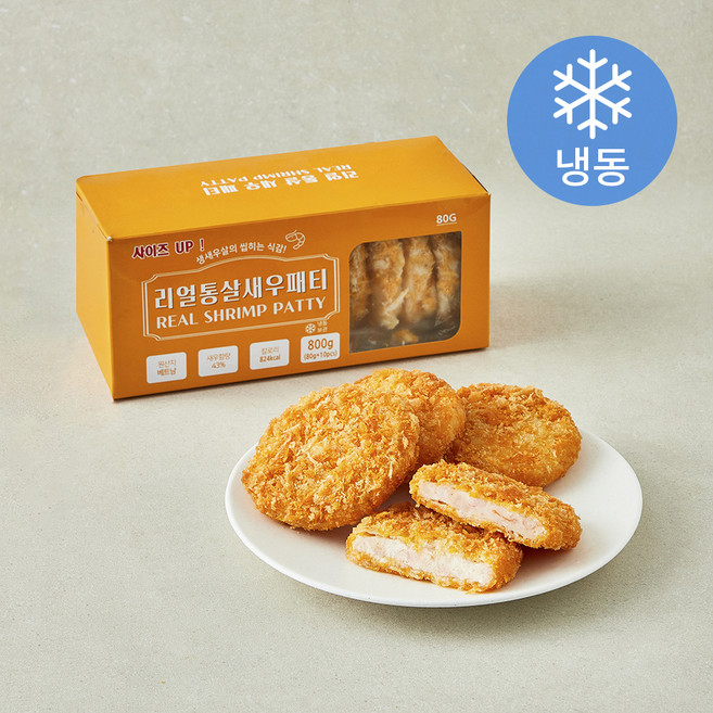 지엔씨푸드 리얼통살새우패티 10개입 (냉동), 800g, 1개