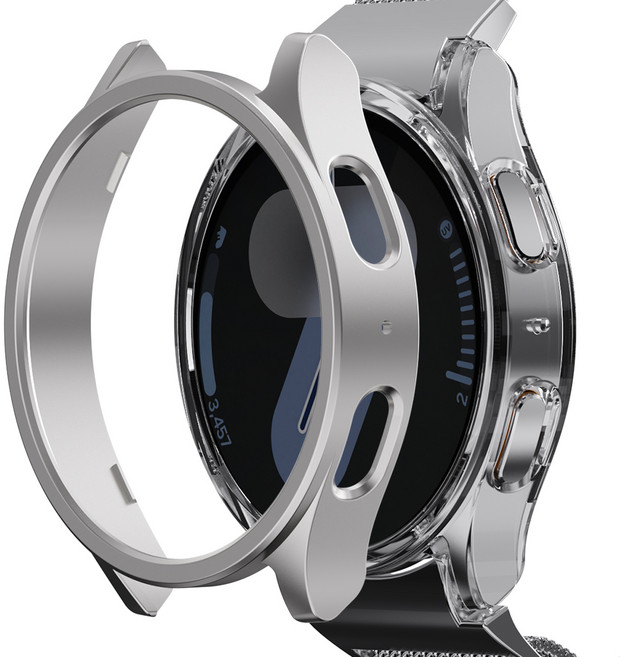 칸탐 갤럭시워치 하드 케이스 2종 세트, 투명, 실버, 1세트