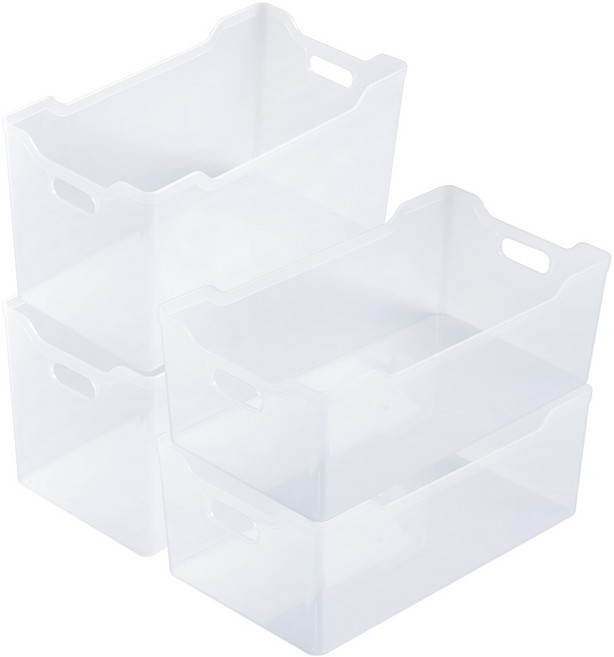 이지앤프리 국산 코지 키친 트레이 수납 정리함 소 + 중, 2세트, 투명