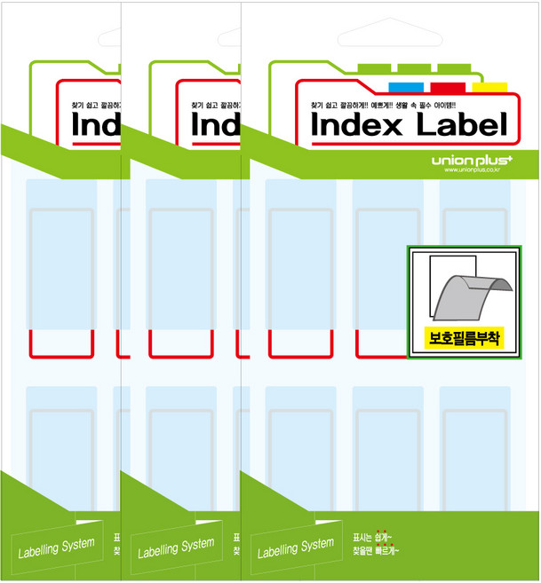 유니온플러스 보호필름 견출지 24 x 53 mm UL-2422 13p, 적, 3개