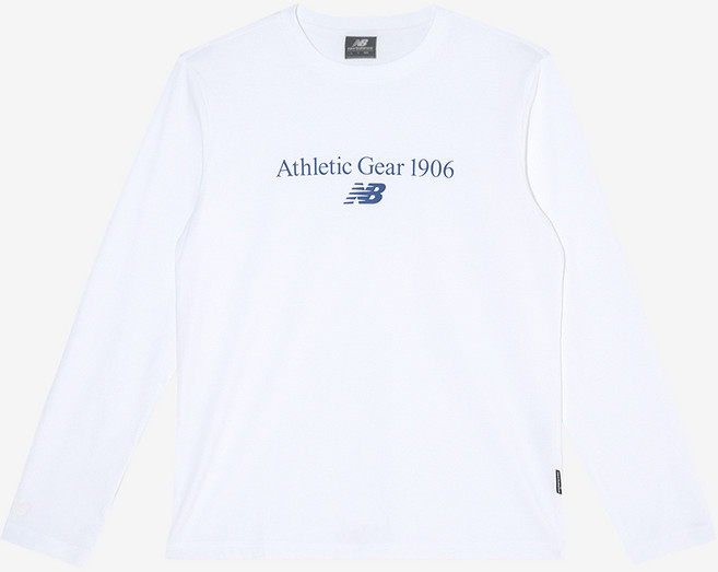 뉴발란스 남녀공용 UNI 에센셜 레터로고 긴팔 티셔츠 NBNDEB3002