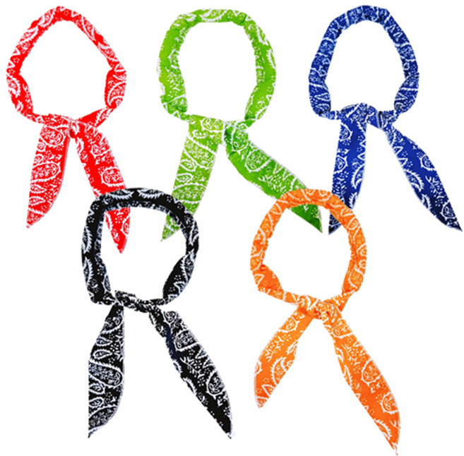 FOBIELLA 쿨 스카프, 네이비+블랙+오렌지+레드+그린, 1세트