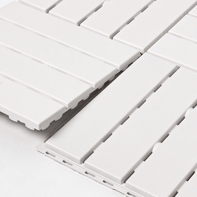 OLIVING 組裝地板 室內裝潢拼接地板, 奶油白, 18個