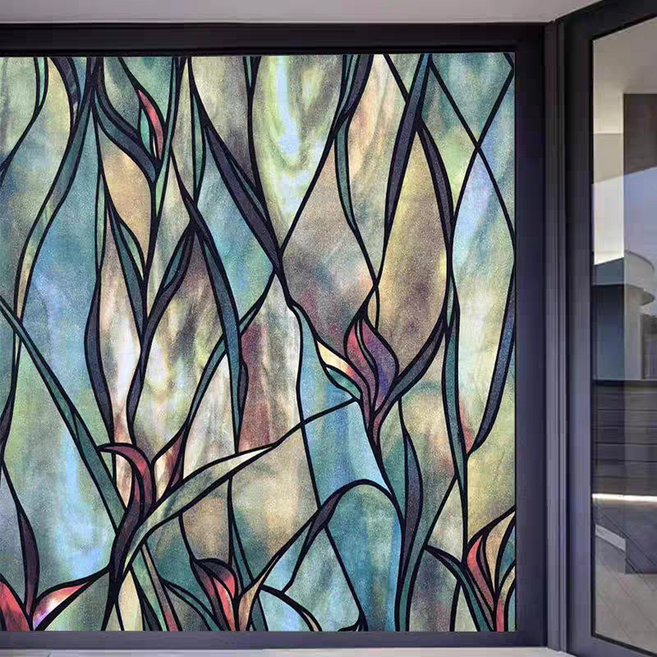 Smile Ggaebi 不透明靜電無膠玻璃窗貼, 蓮花