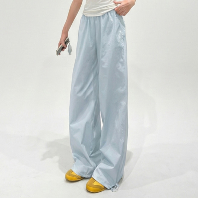 파라다이소 여성용 쿨링 하이웨스트 일자 밴딩 트레이닝 팬츠