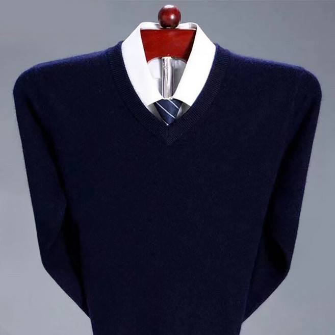 인피어스 남성용 미니멀 심플 브이넥 스웨터 I263-0039