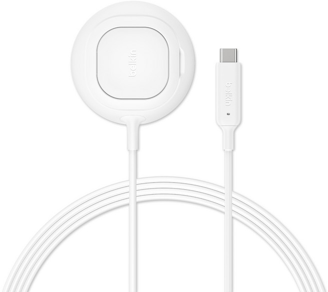 belkin 貝爾金 UltraCharge Qi2 25W Type-C 磁吸無線充電板 WIA013 2m 方型款, 白色, 1個