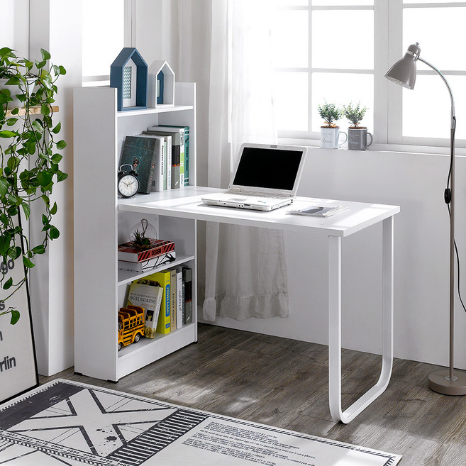 그루 코너 책상세트 방문설치, 화이트